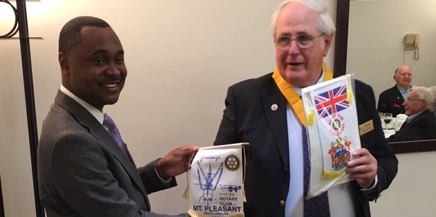 Rotarian William visits Slough from Mt Pleasant USA